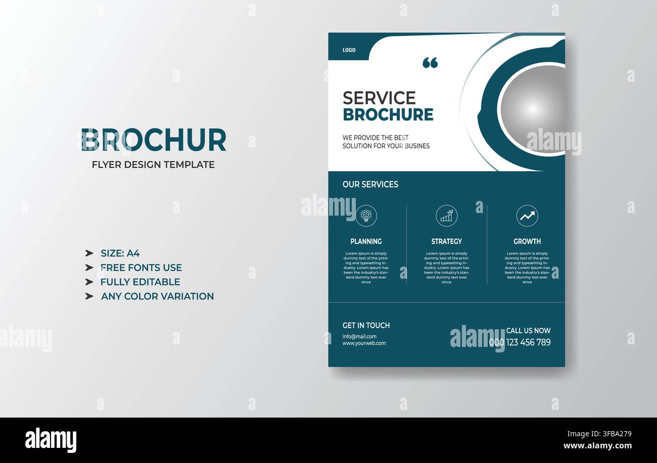 Service Brochure Flyer Template Stock Vector