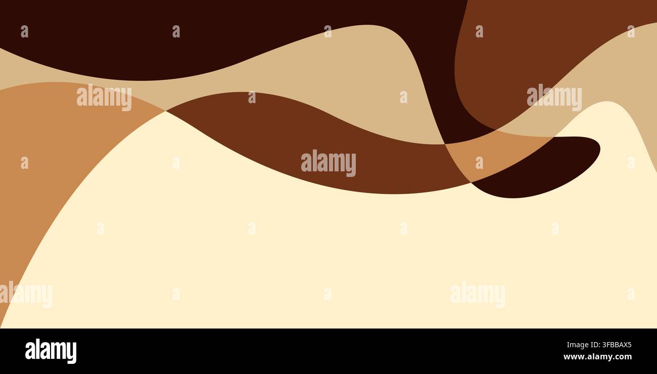 Chocolate Fluid Background. Abstract wave chocolates color background vector Stock Vector