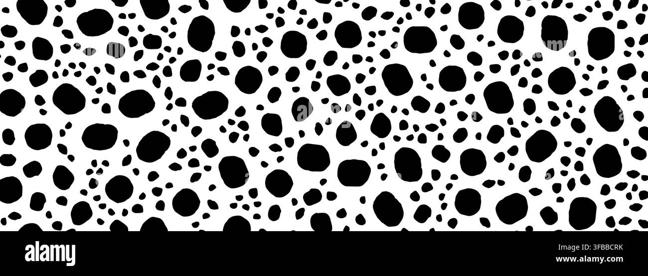 Seamless hand drawn polka dot pattern for wrapping paper, textiles and wallpaper. Black and white abstract background. Vector illustration Stock Vector