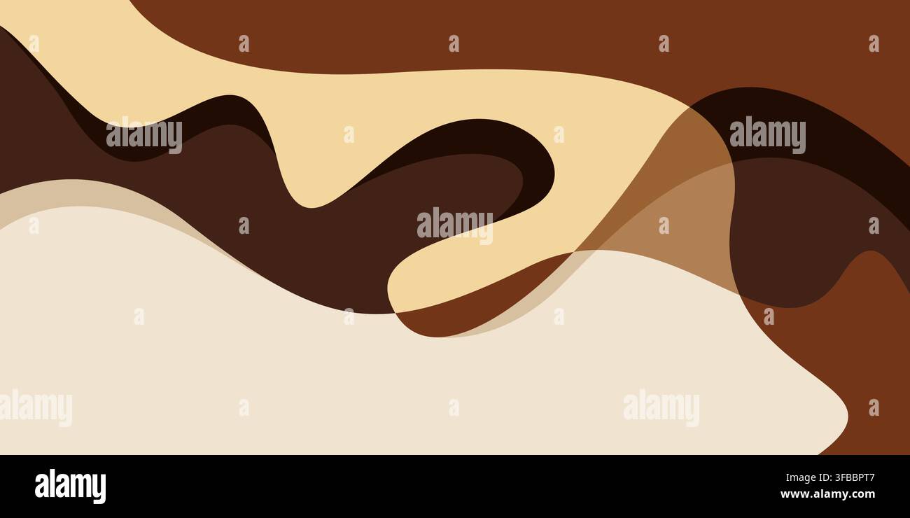 Chocolate Fluid Background. Abstract wave chocolates color background vector Stock Vector