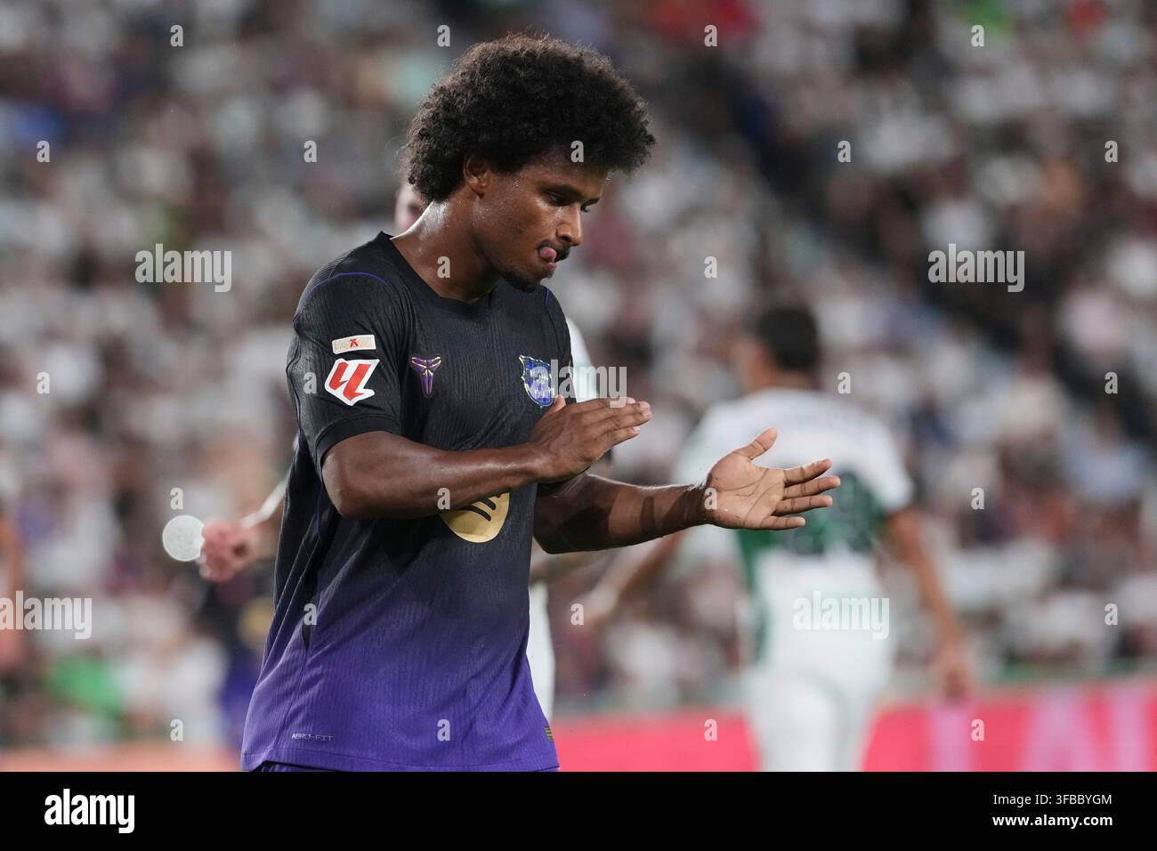 Barcelona s Karim Adeyemi Reacts During A Spanish La Liga Soccer Match barcelona-s-karim-adeyemi-reacts-during-a-spanish-la-liga-soccer-match
