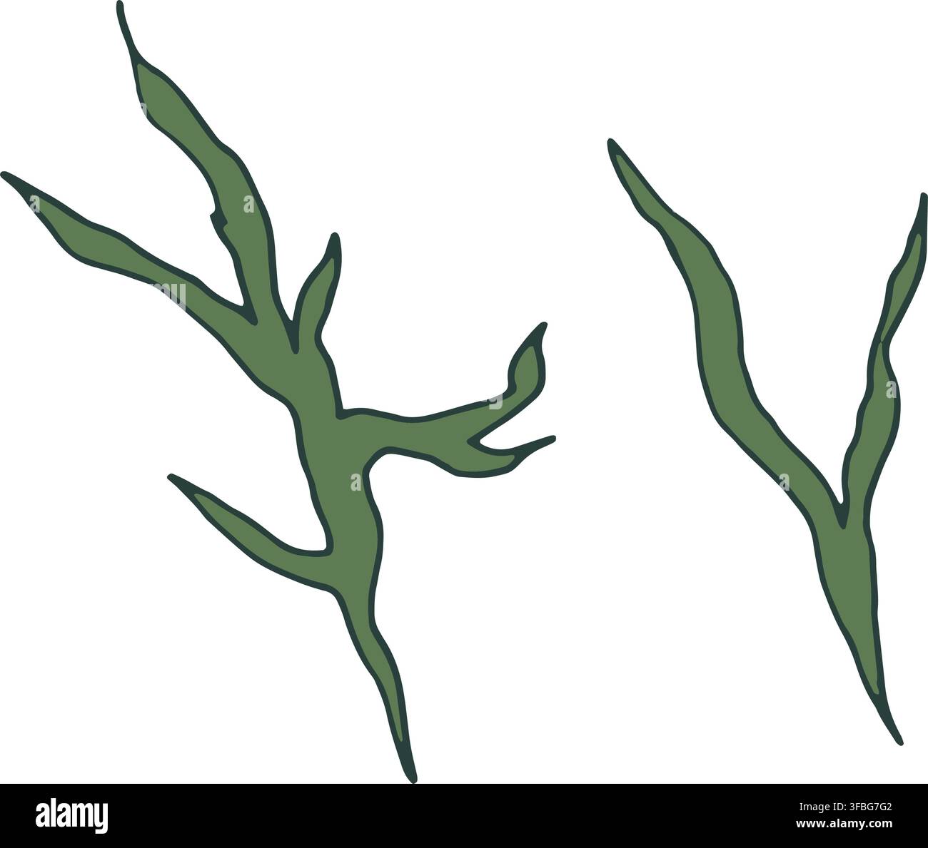 Organic Abstract Botanical Foliage Motif Stock Vector
