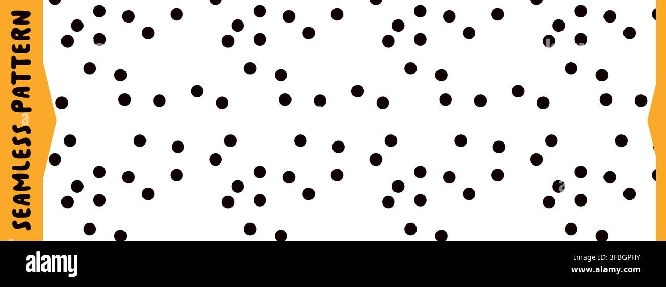 Polkadot seamless pattern with black dots on a light background. Stock Vector
