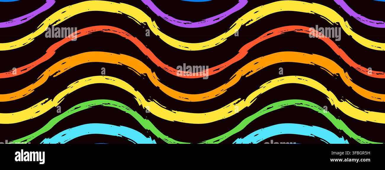Abstract brush arch seamless pattern, great for a web banner. Stock Vector