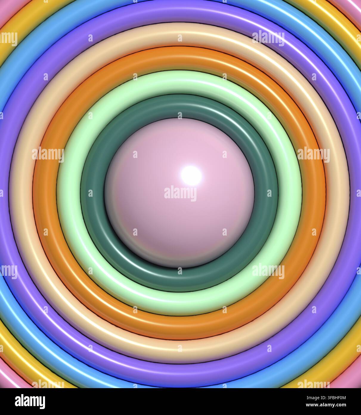 Abstract background with colorful circles, 3D rendering illustration Stock Photo