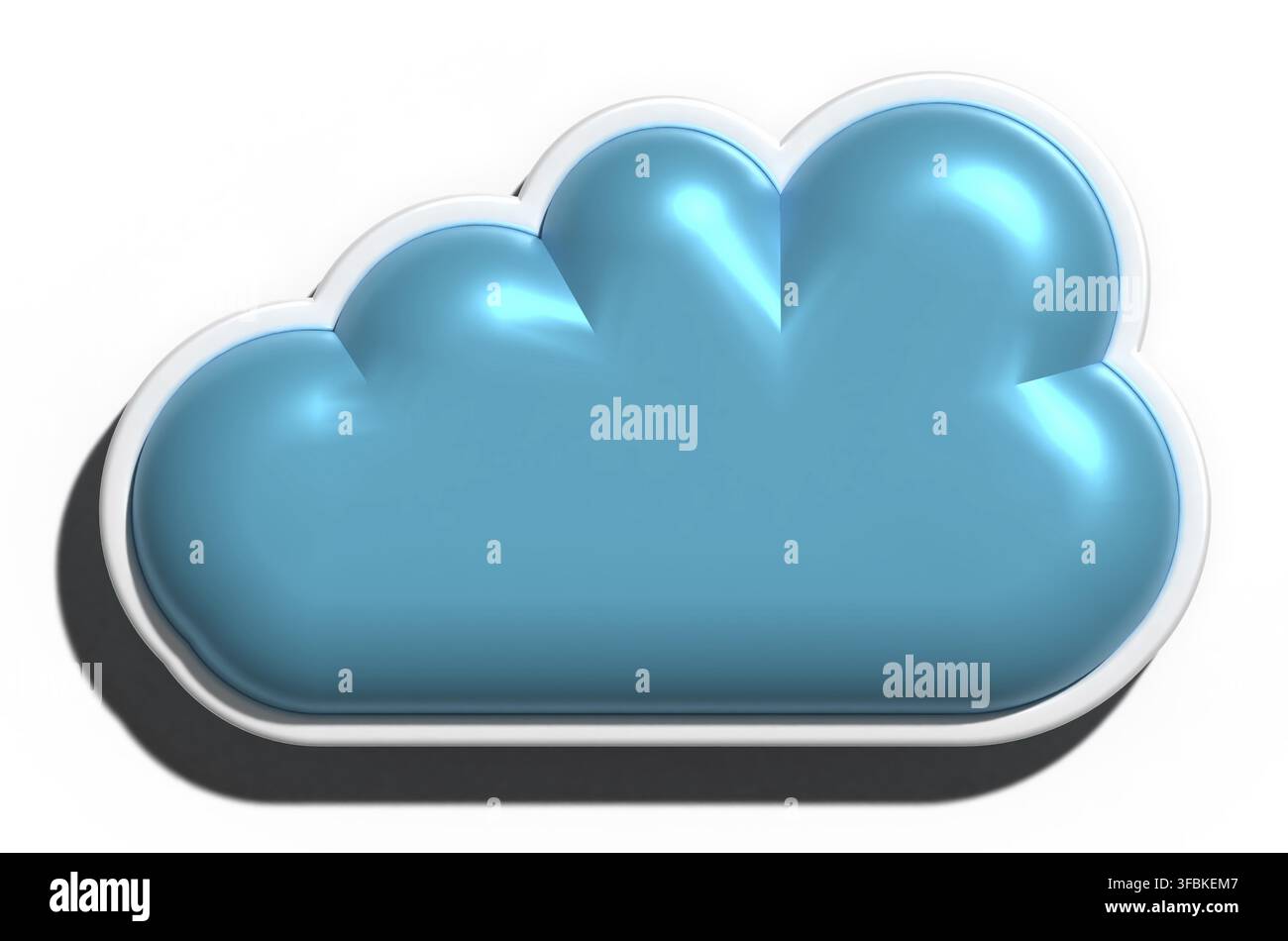 Blue volumetric cloud on an isolated background, 3D rendering illustration Stock Photo