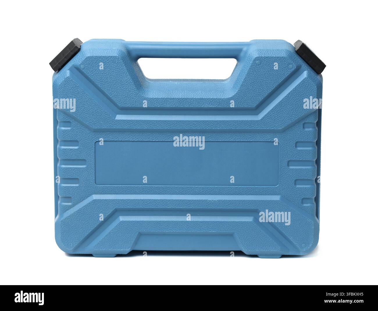 Blue plastic tool case isolated on white background Stock Photo