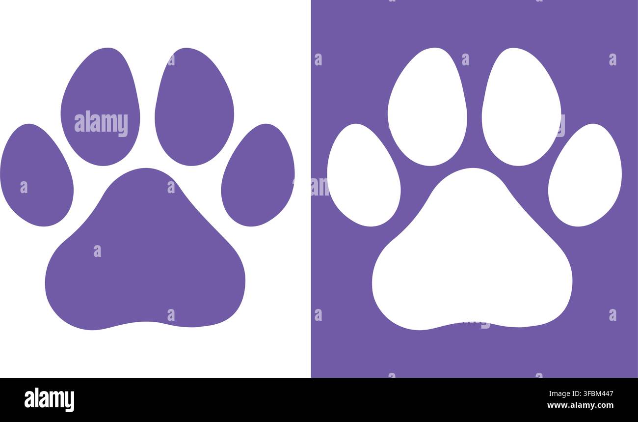 Paw Print Elements Set Stock Vector