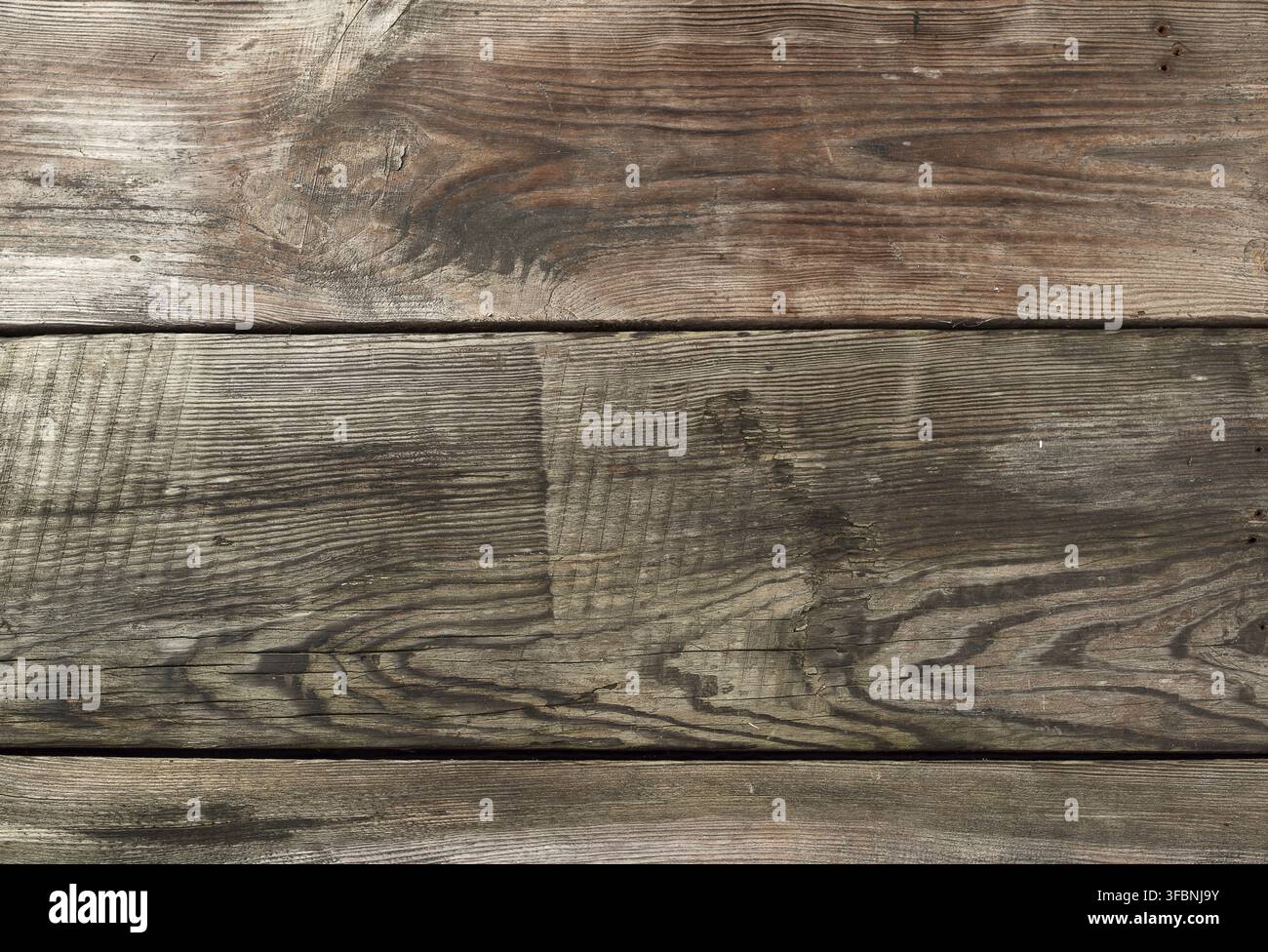 Gray wooden background from very old parallel pine boards, copy space Stock Photo