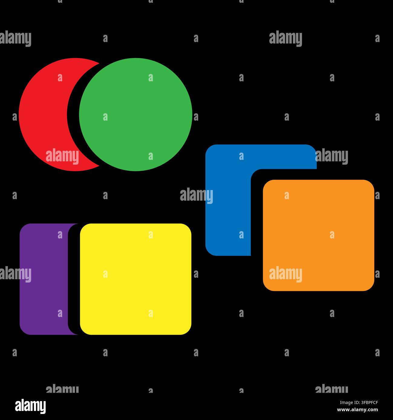 Basic geometric shape block set with colorful vector design eps 10 Stock Vector
