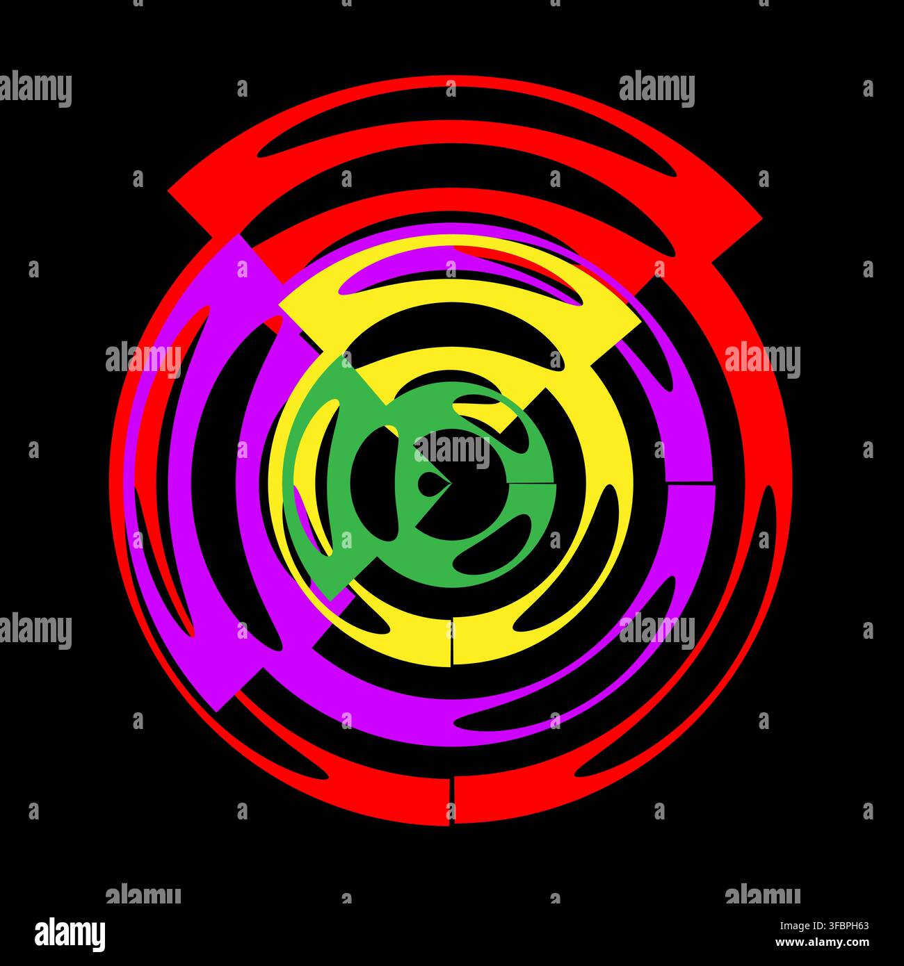 Concentric circle radar target segment with bright colors eps 10 Stock Vector