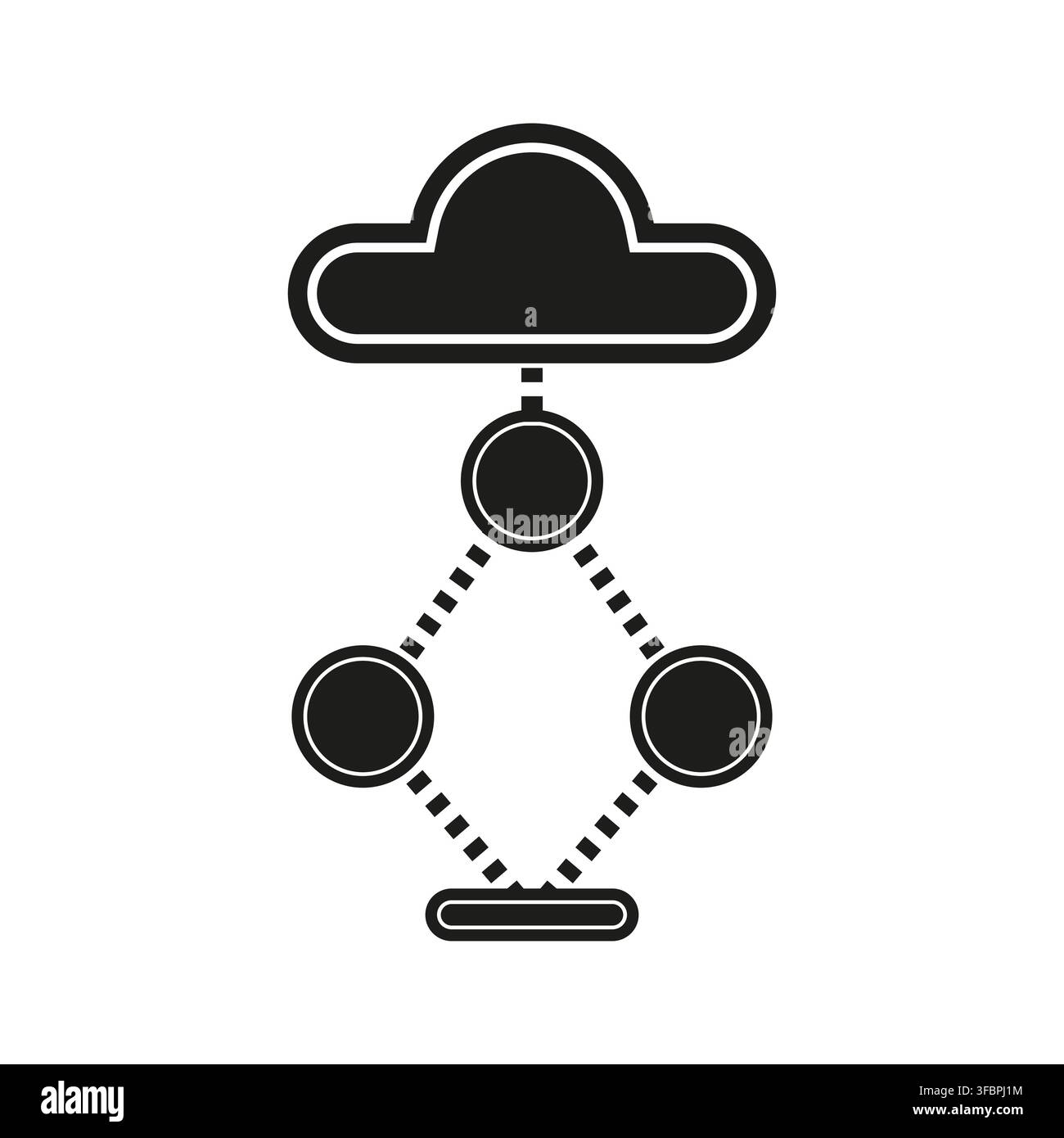 Cloud network server vector icon features internet connection structure. It represents tech data storage structure eps 10 Stock Vector