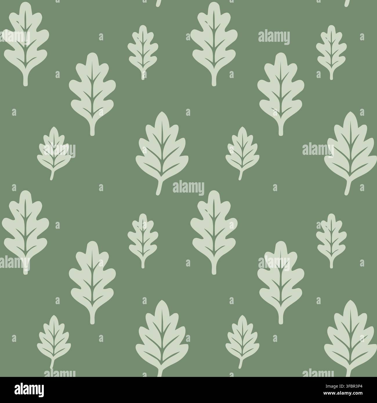 Seamless botanical pattern with scattered leaf elements in modern minimal style. Stock Vector