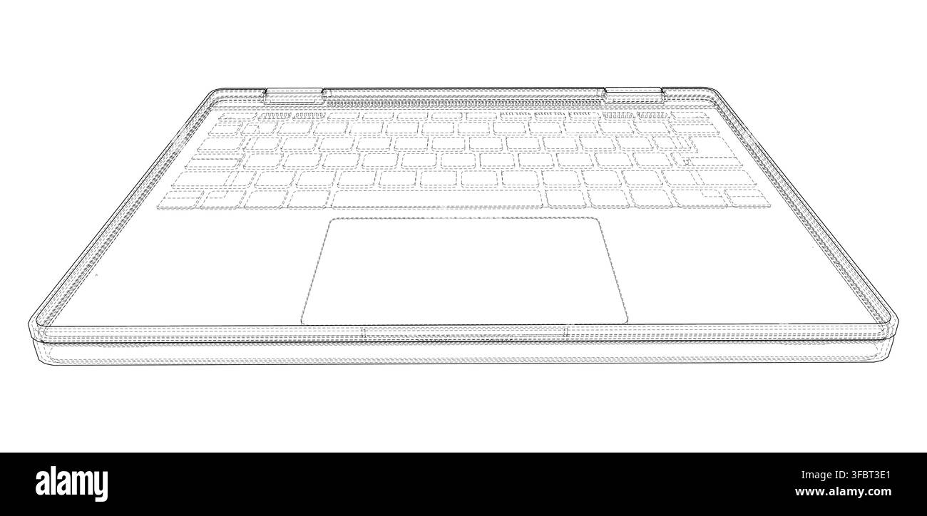laptop wireframe illustration. Vector Stock Vector