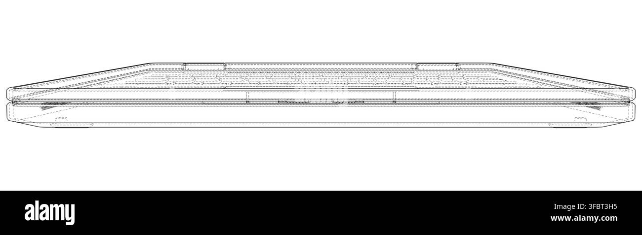 laptop computer wireframe illustration. Vector Stock Vector