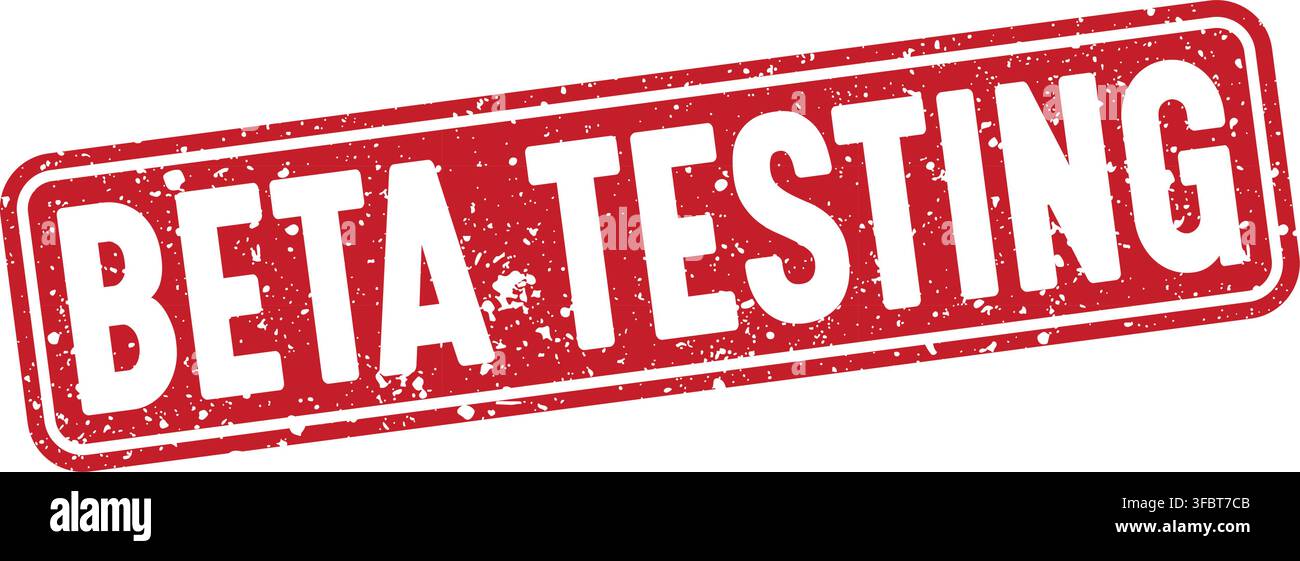 beta testing red rectangular grunge stamp on transparent background. beta testing stamp Stock Vector