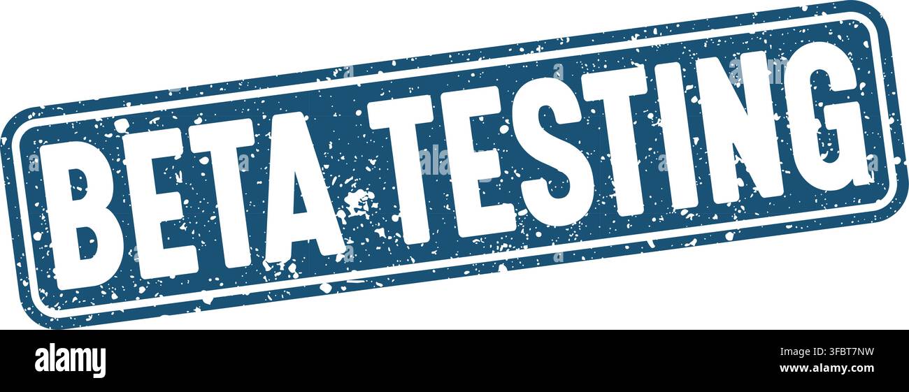 beta testing blue rectangular grunge stamp on transparent background. beta testing stamp Stock Vector