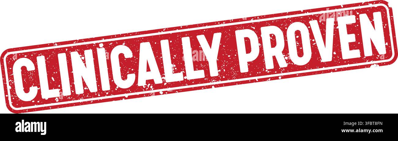 clinically proven red rectangular grunge stamp on transparent background. clinically proven stamp Stock Vector