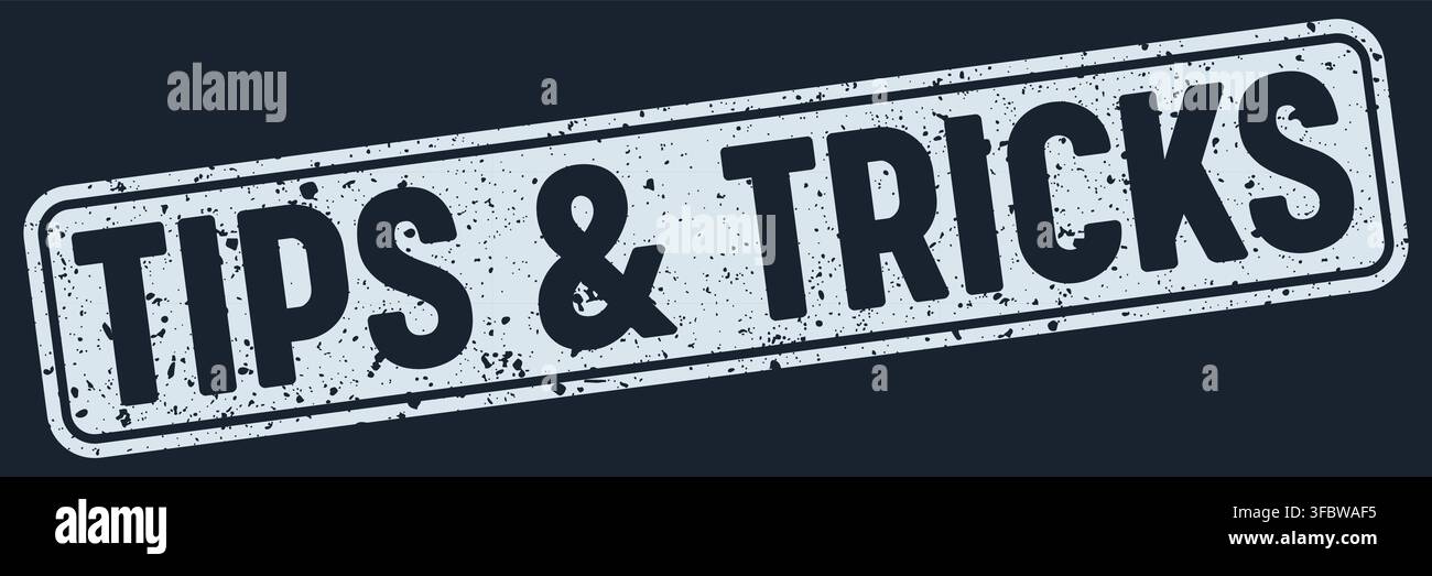 tips & tricks white rectangular grunge stamp on dark blue background. tips & tricks stamp Stock Vector