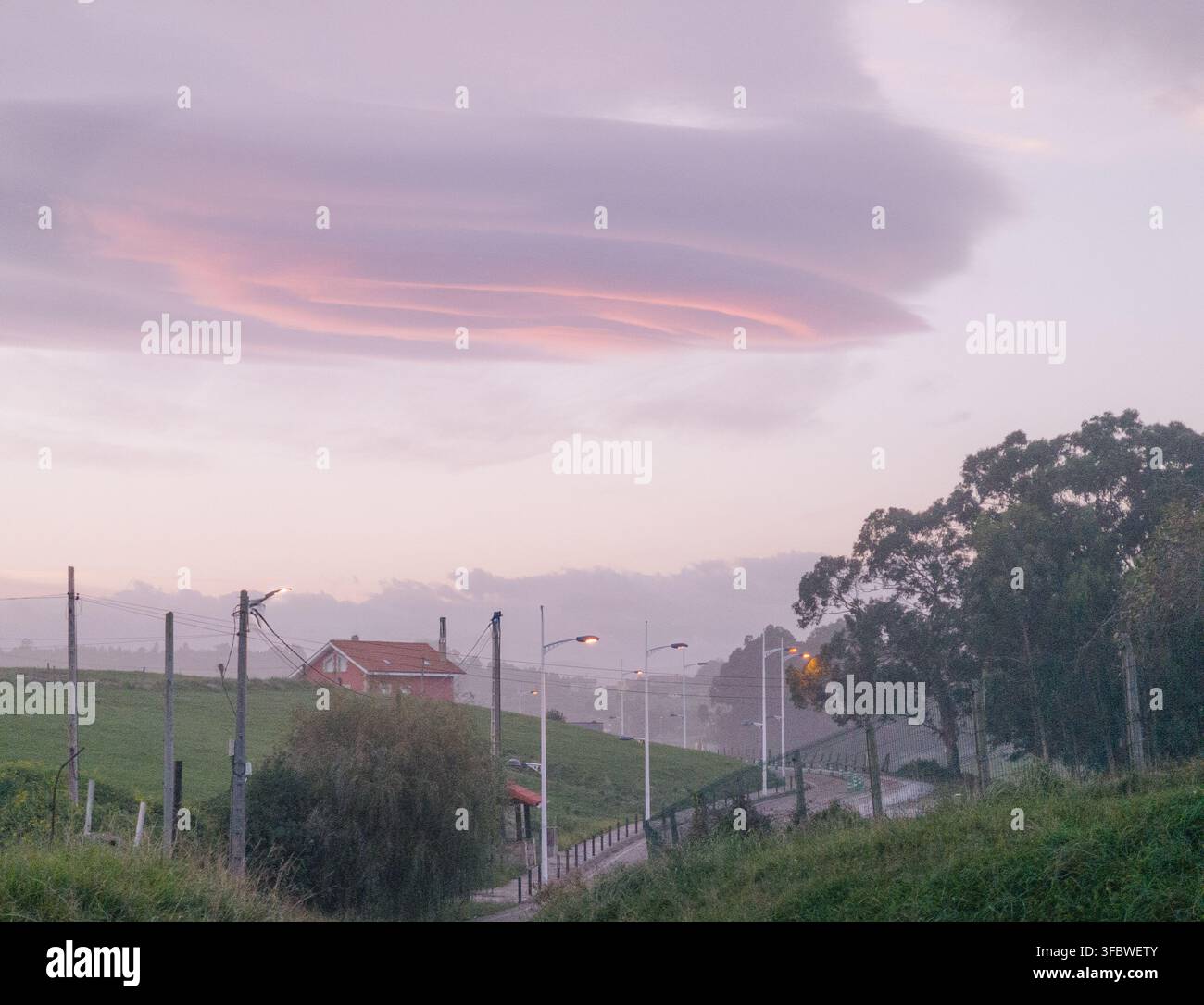 Lenticular Cloud. Captured in Cantabria, Spain. Stock Photo