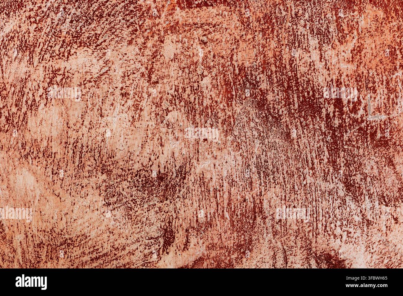 Rusty red weathered wall texture with vertical streaks Stock Photo