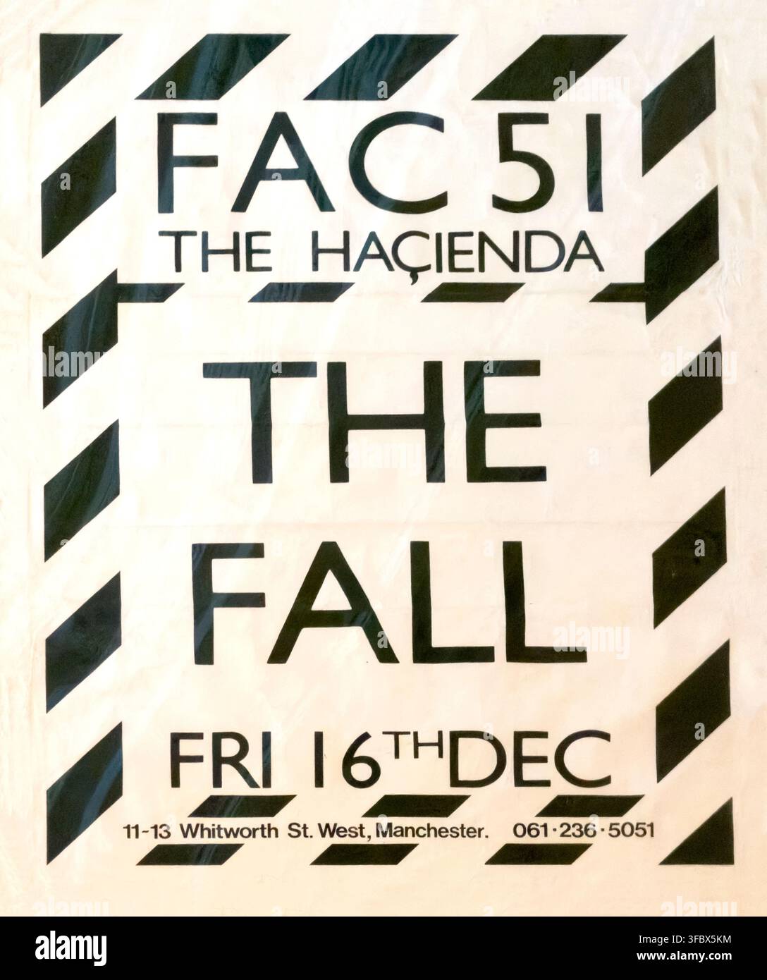 Flyer for The Fall at The Haçienda, Manchester, during its Christmas 1983 music season, 16 December 1983. Stock Photo