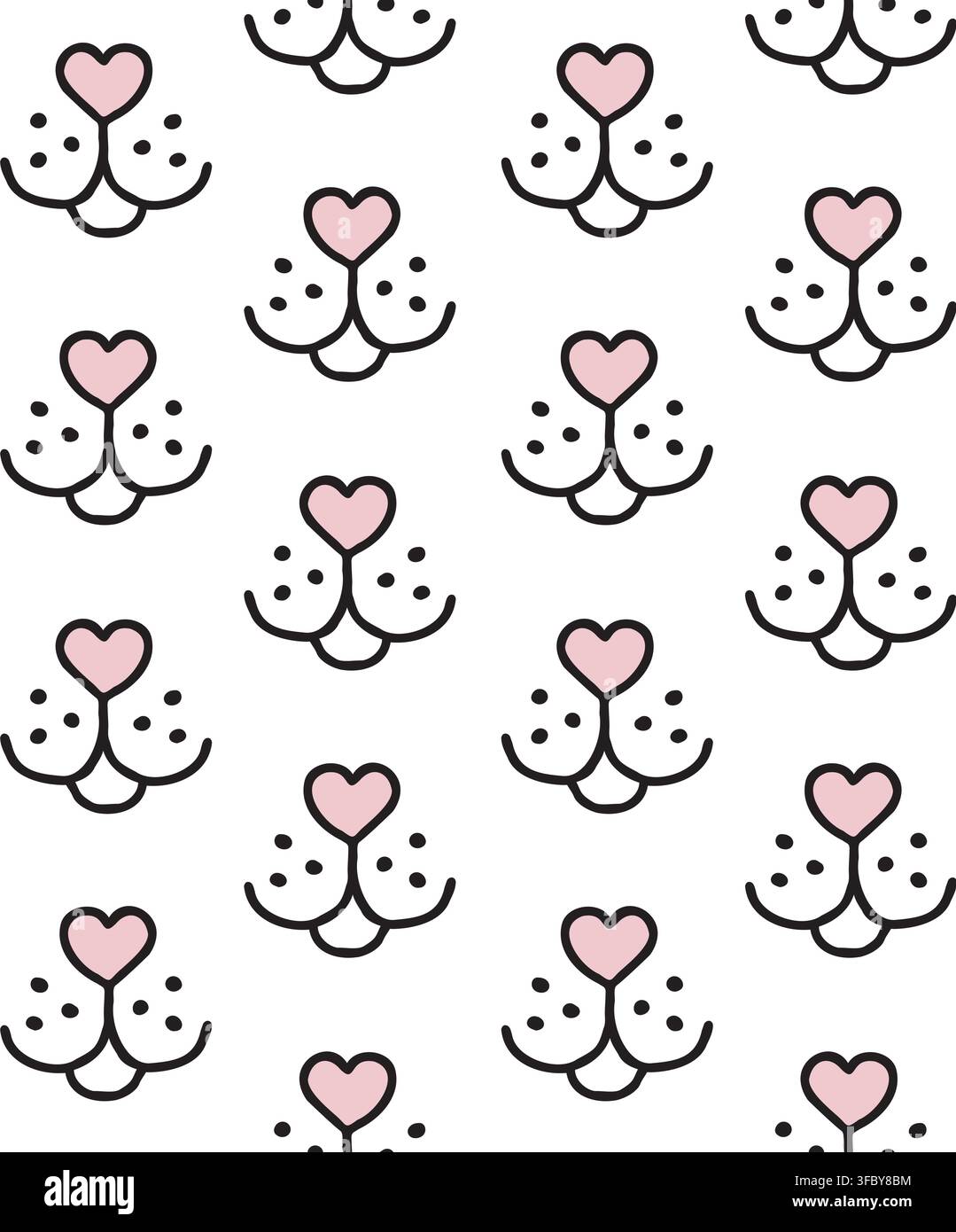 Vector seamless pattern of dog nose Stock Vector
