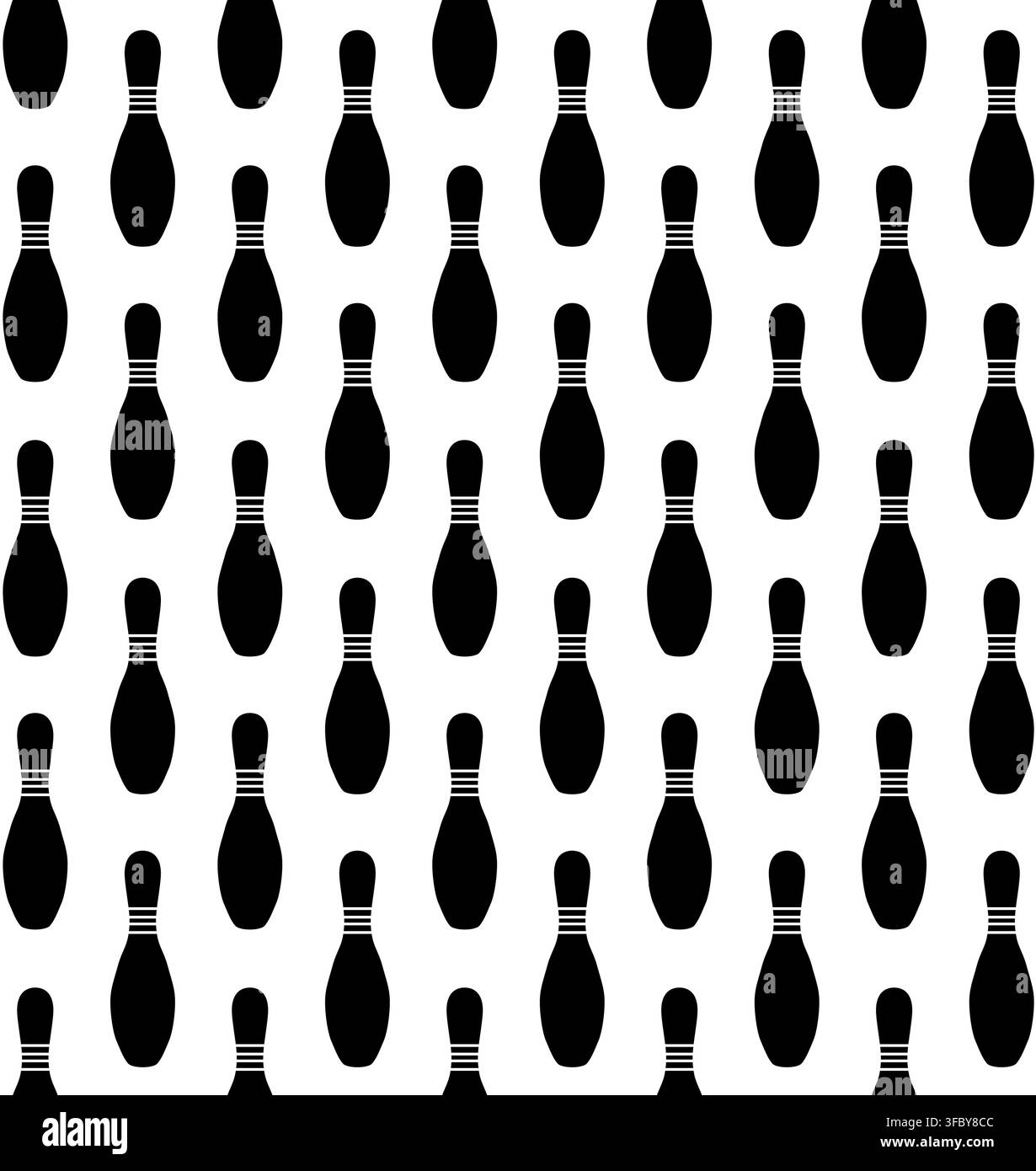 Vector seamless pattern of flat bowling skittle Stock Vector