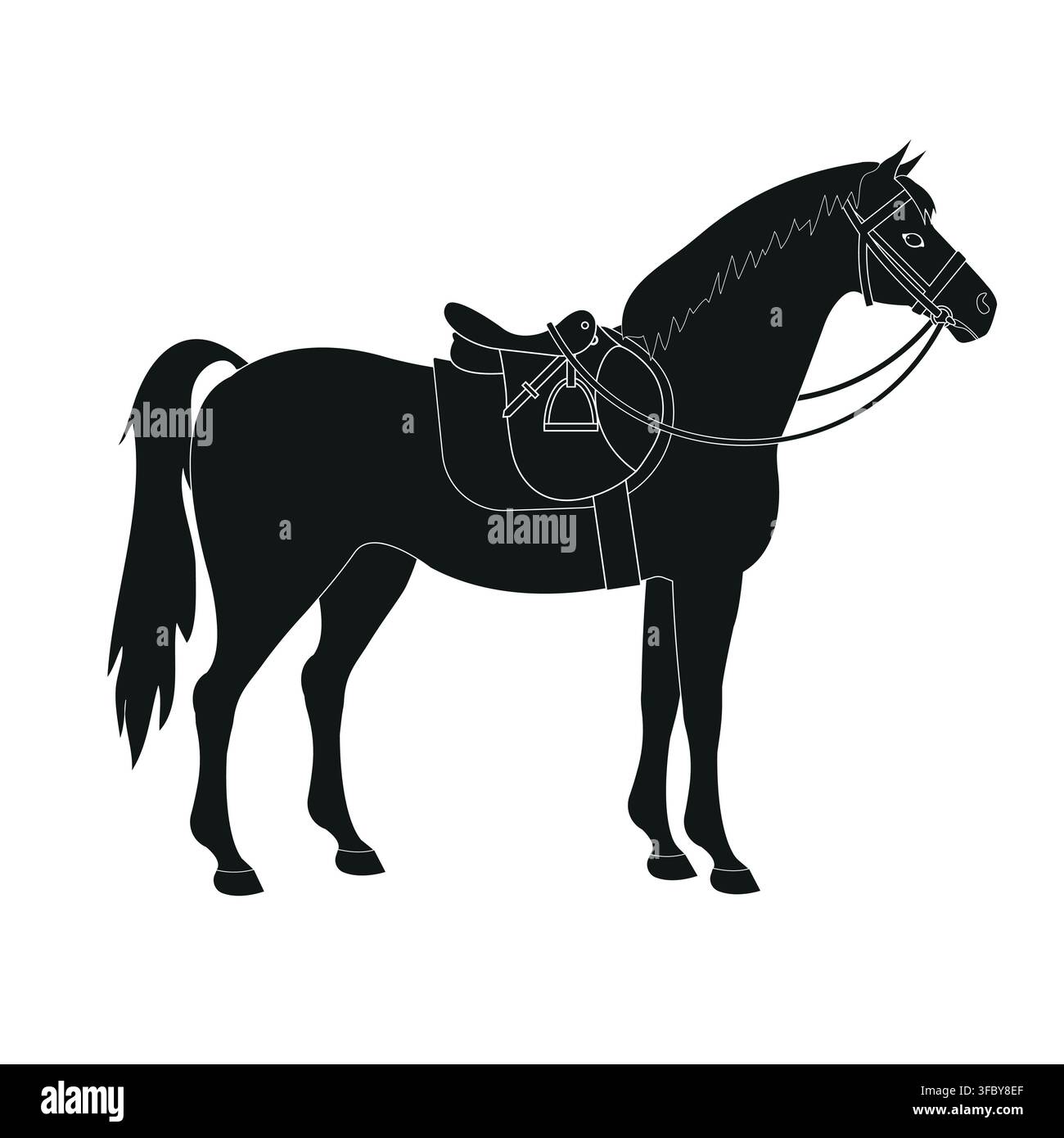 Vector flat horse isolated Stock Vector