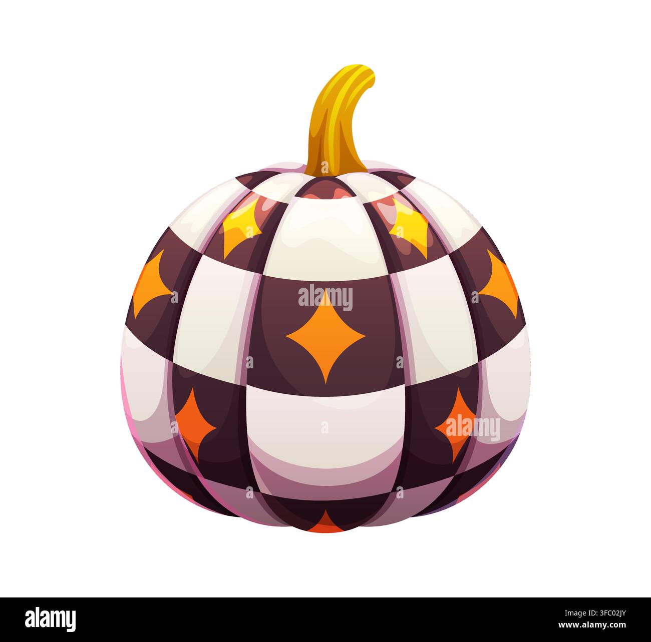 Halloween season pumpkin with graphic pattern Stock Vector