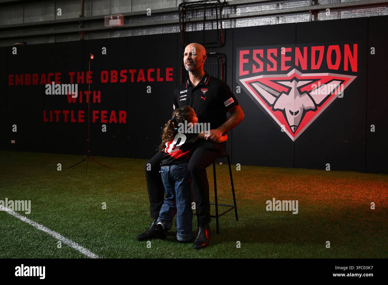 Newly appointed Essendon Bombers Senior Coach Mark McVeigh poses for a ...