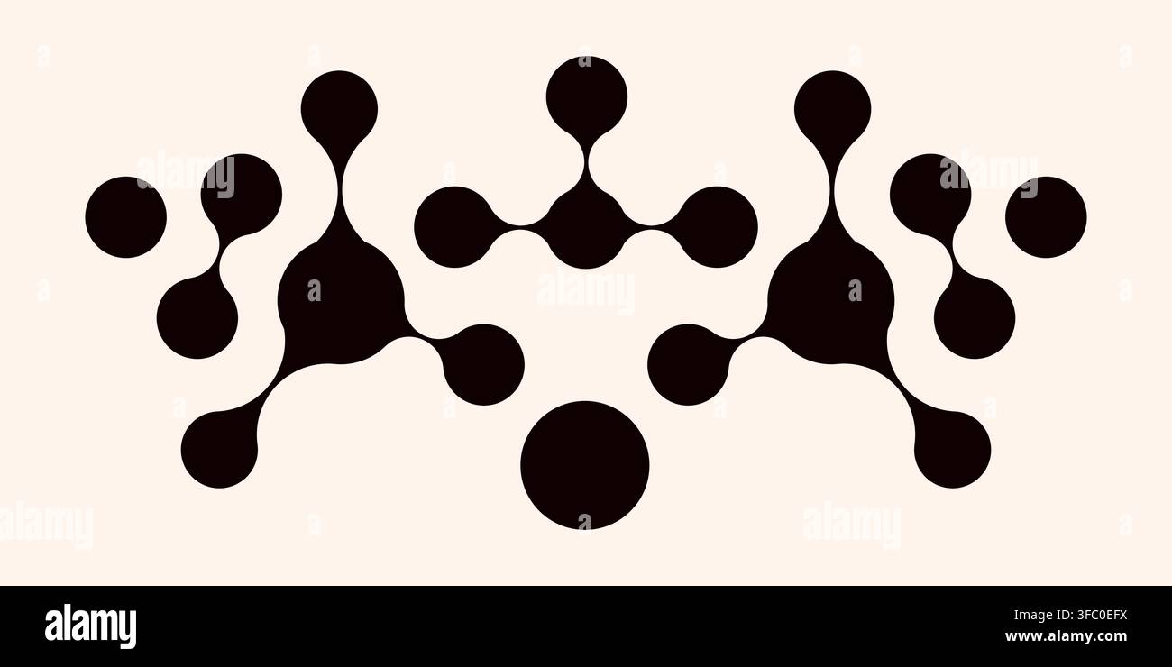 Connected metaball shapes with a smooth wavy form. Stock Vector