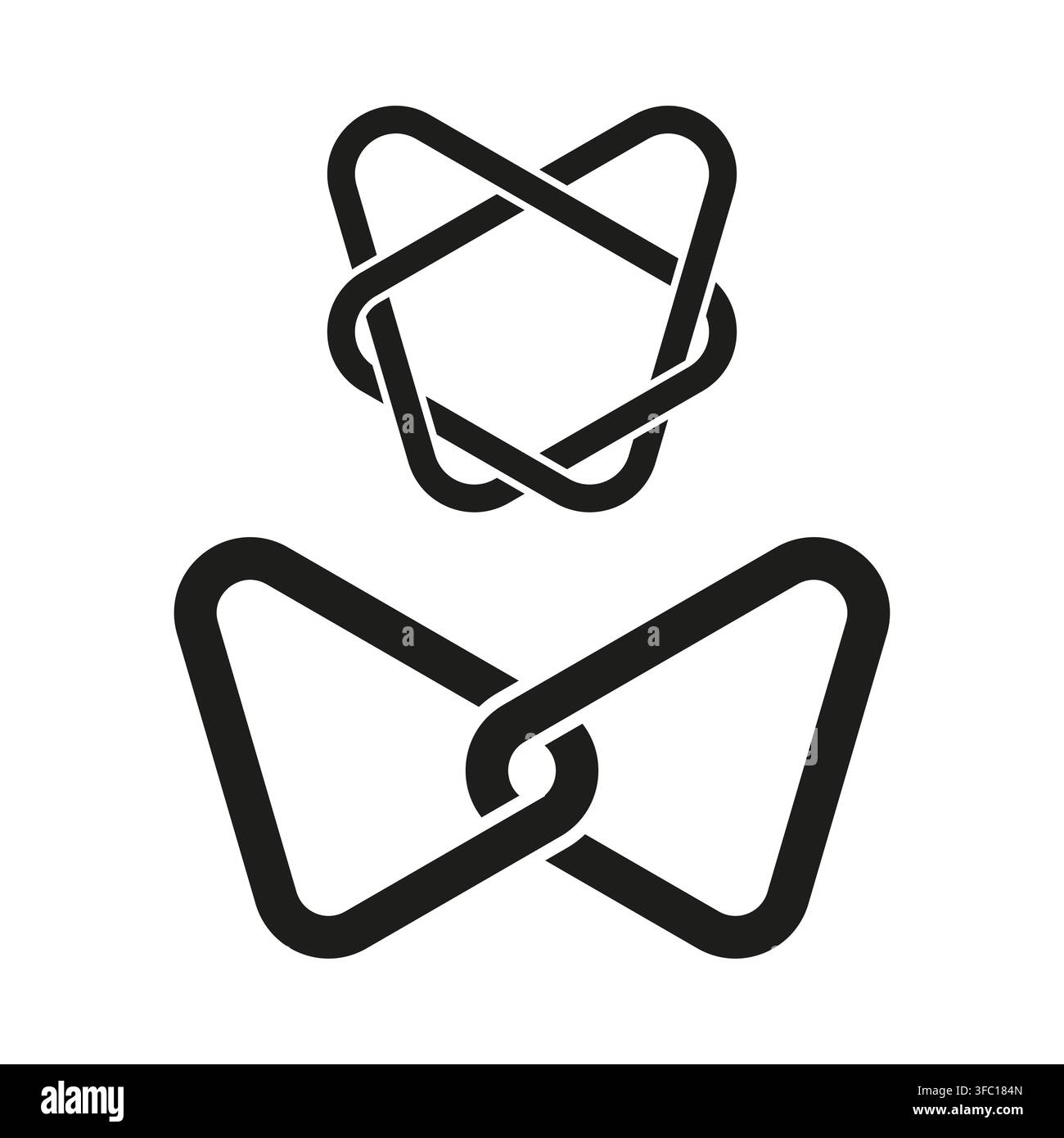 Triangle knot infinity vector set features geometric interlace loop. It represents creative abstract ornament. eps 10 Stock Vector