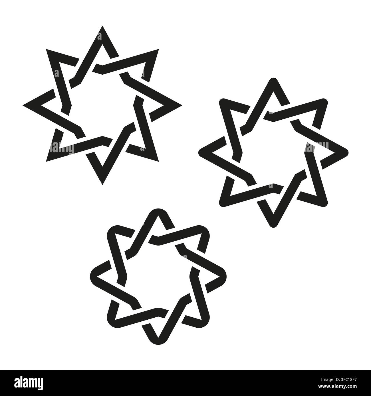 Star knot infinity vector set features geometric polygon loop. It represents creative abstract ornament. eps 10 Stock Vector