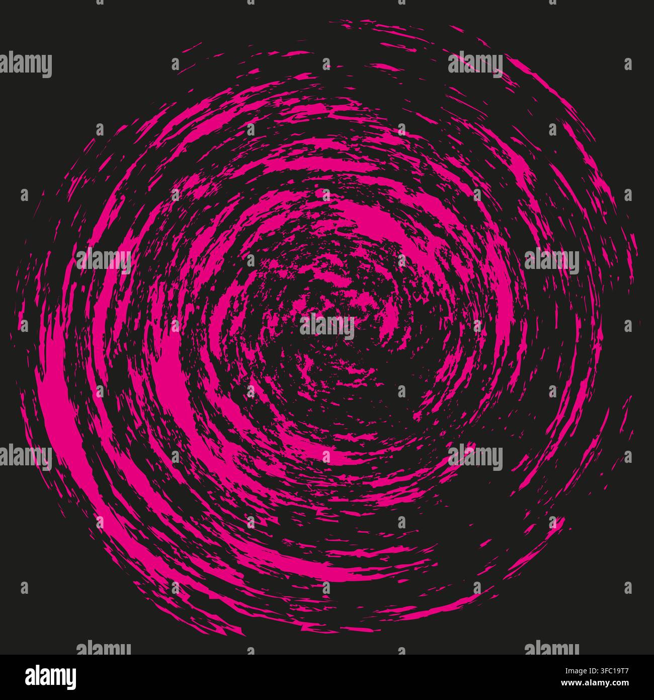 Swirl splash vortex vector shape features pink grunge pattern. It represents creative paint splatter. Stock Vector