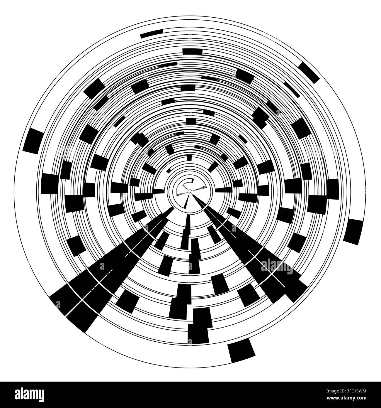 Circular tech ring target with black vector graphic Stock Vector