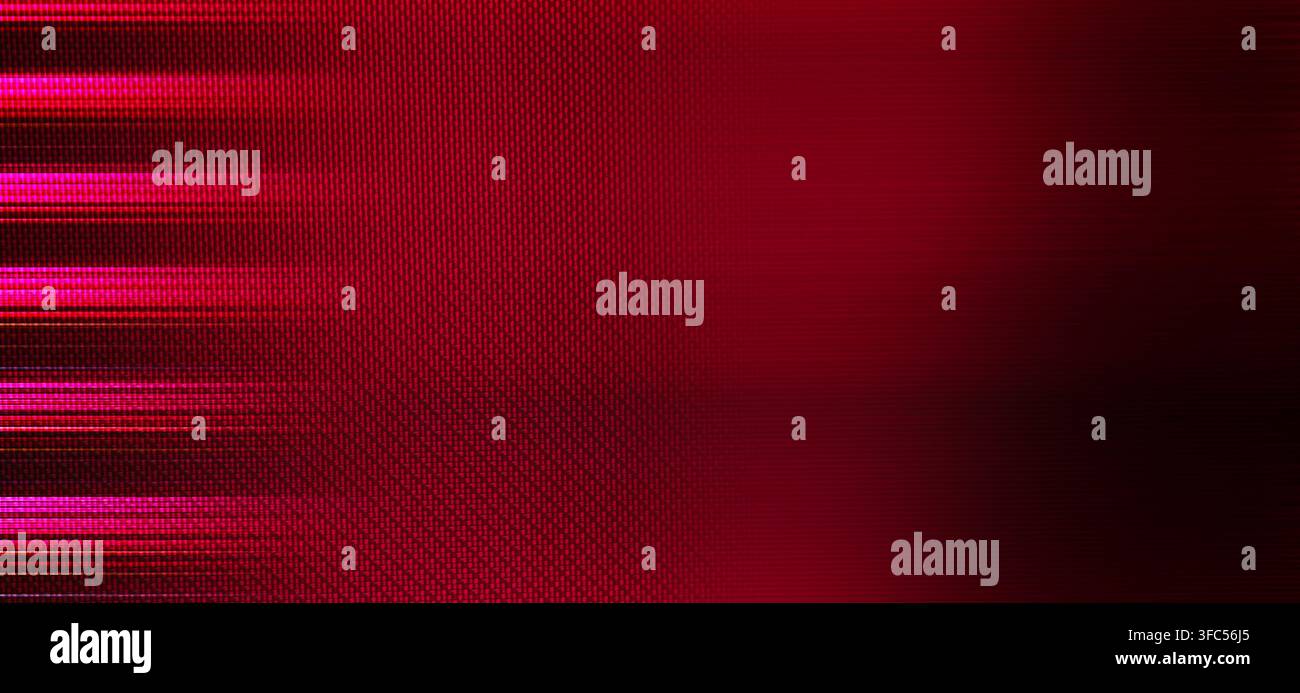 Abstract red background showing a textured surface with horizontal glowing light trails Stock Photo