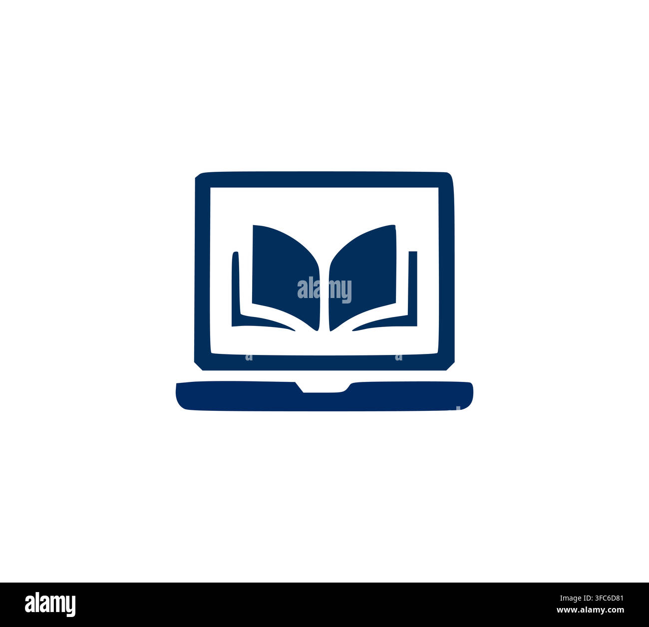 Online Laptop Learning Logo Vector Design Stock Vector