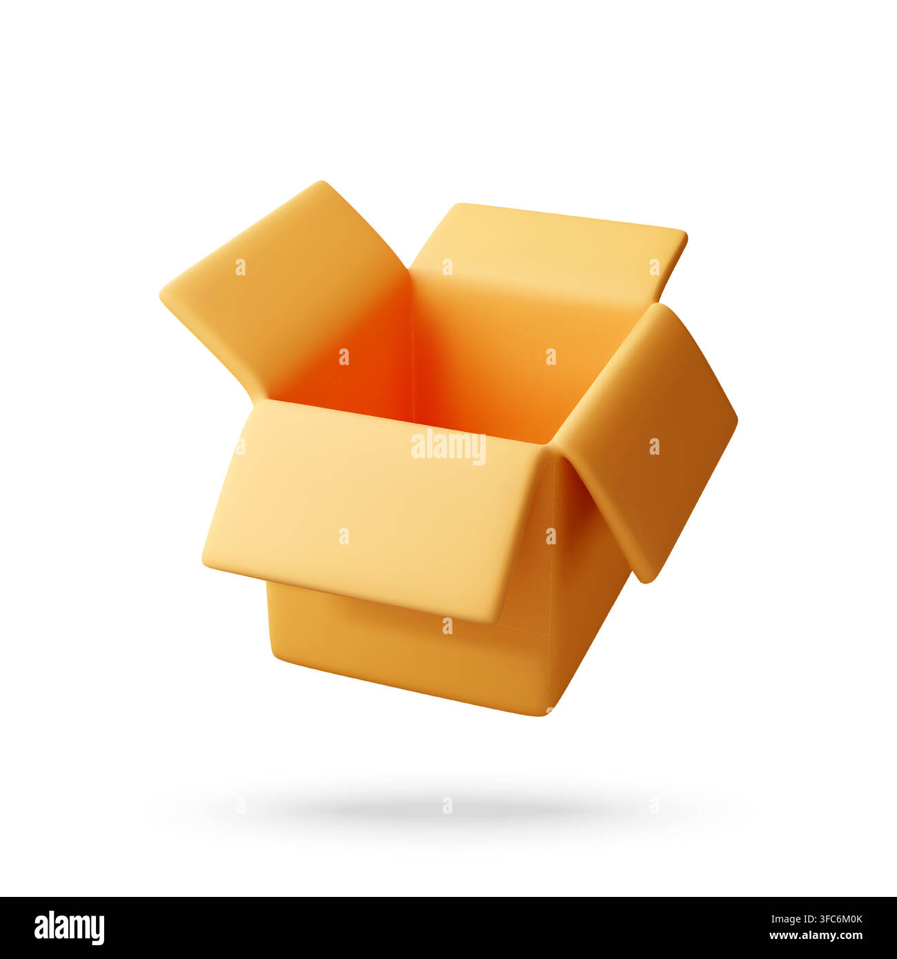 3d Open cardboard box isolated on white Stock Vector