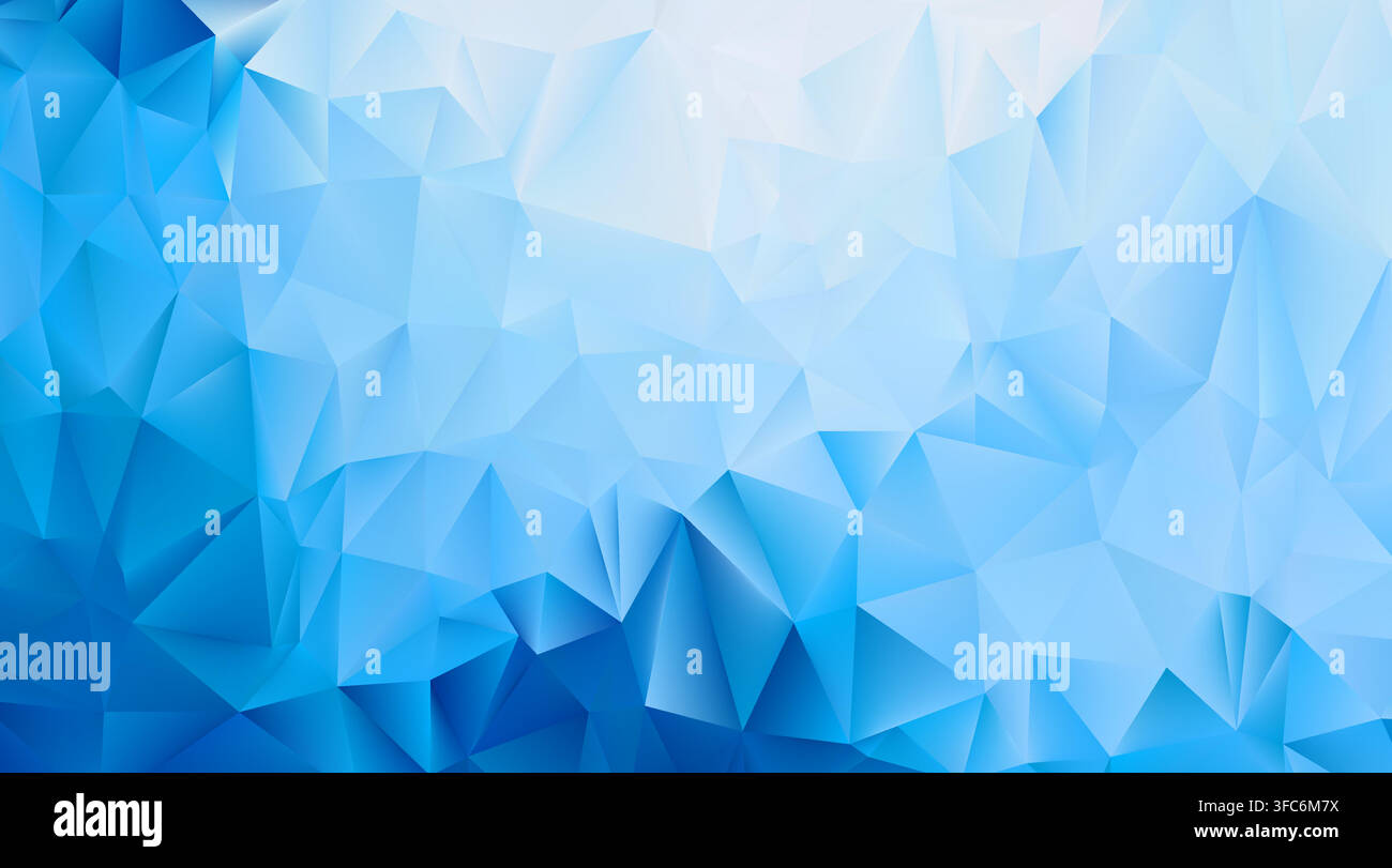 Blue triangle background. Winter Christmas bg. Blue low poly Stock Vector