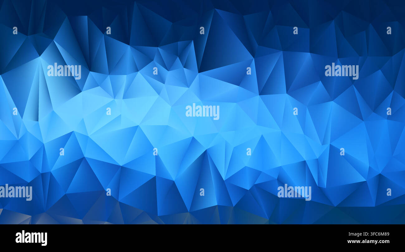 Blue triangle background. Winter Christmas bg. Blue low poly Stock Vector