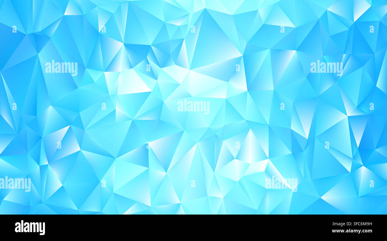 Blue triangle background. Winter Christmas bg. Blue low poly Stock Vector