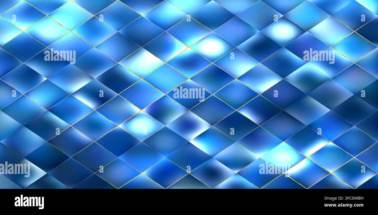 Blue triangle background. Winter Christmas bg. Blue low poly Stock Vector