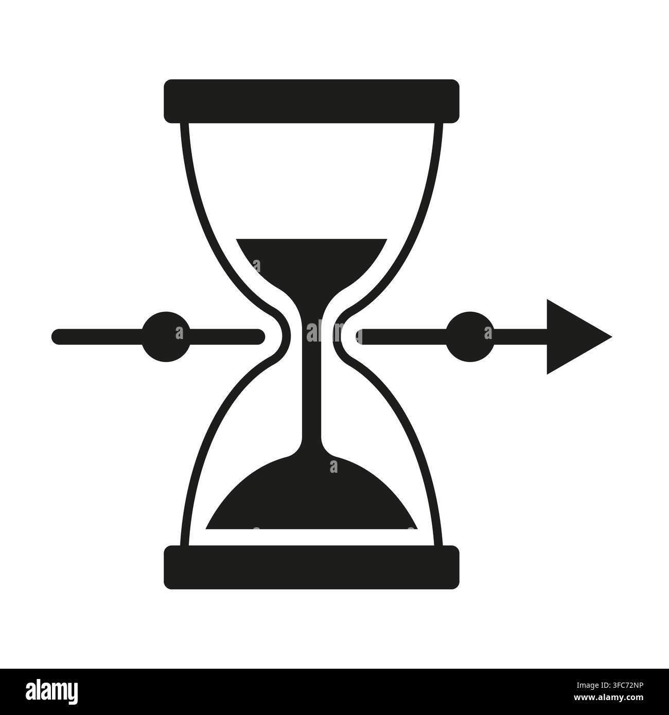 Hourglass timeline vector shape features simple process line. It represents creative data sign. eps 10 Stock Vector