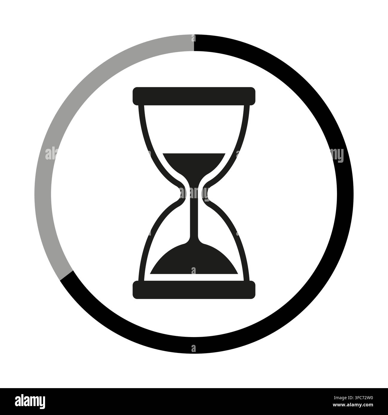 Hourglass load vector shape features simple progress ring. It represents creative waiting time. eps 10 Stock Vector