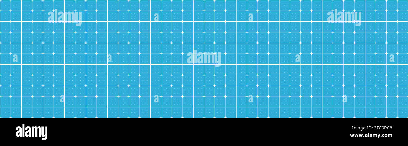 Seamless cross grid on blue surface. Squared blueprint paper with white intersection marks. FUI science backdrop. Vector pattern for engineering desig Stock Vector