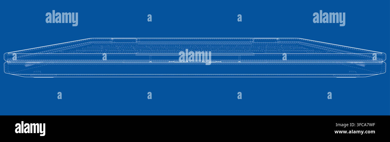 laptop wireframe illustration. Vector Stock Vector