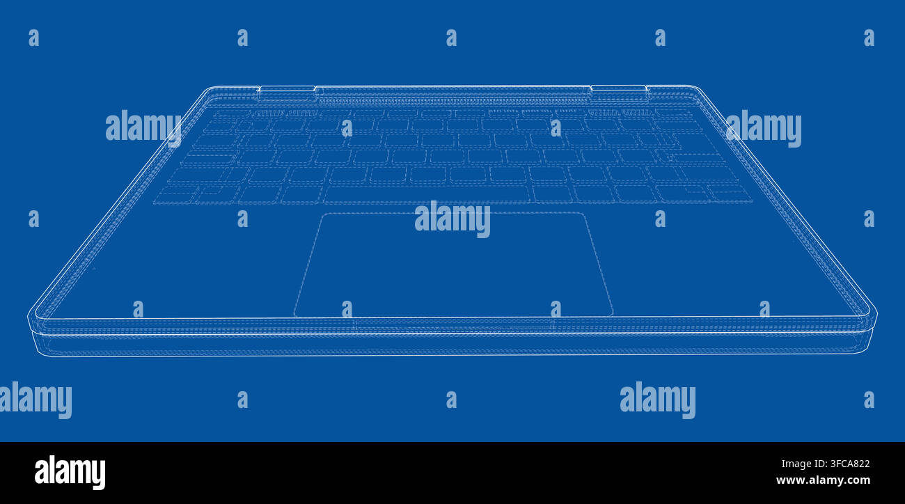 laptop wireframe illustration. Vector Stock Vector