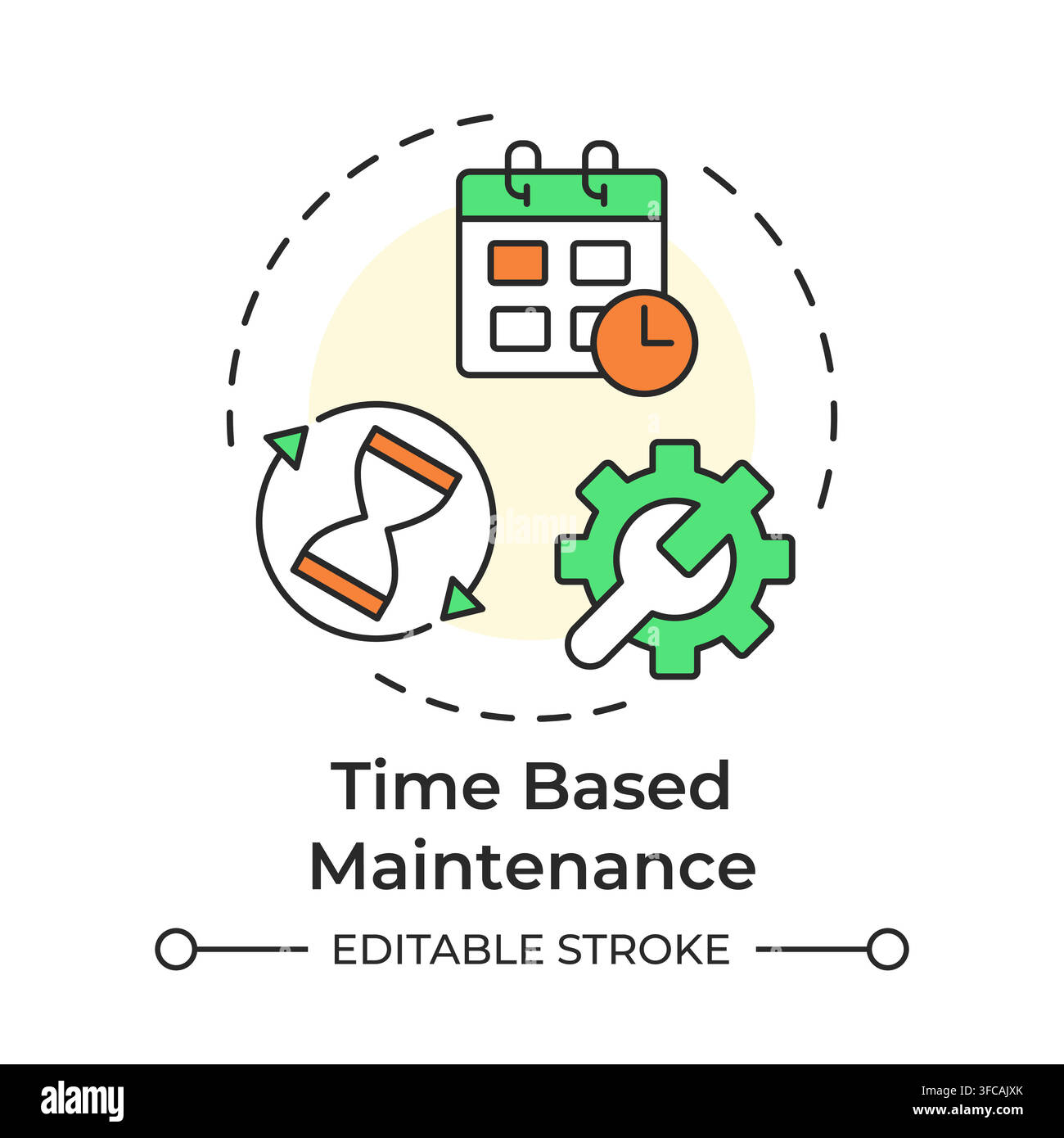 Time based maintenance multi color concept icon Stock Vector