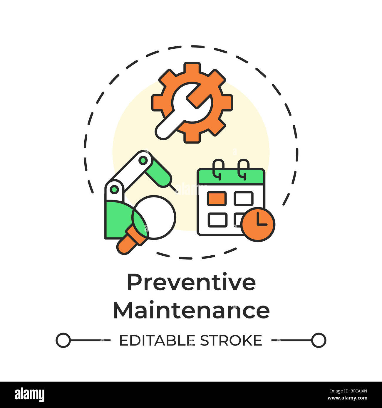 Preventative maintenance multi color concept icon Stock Vector